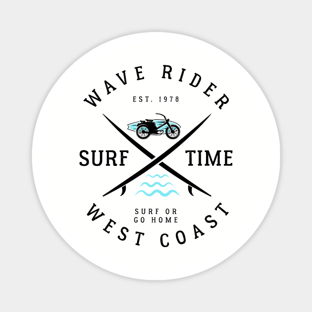 Wave Rider Surf Time Magnet by CB Creative Images